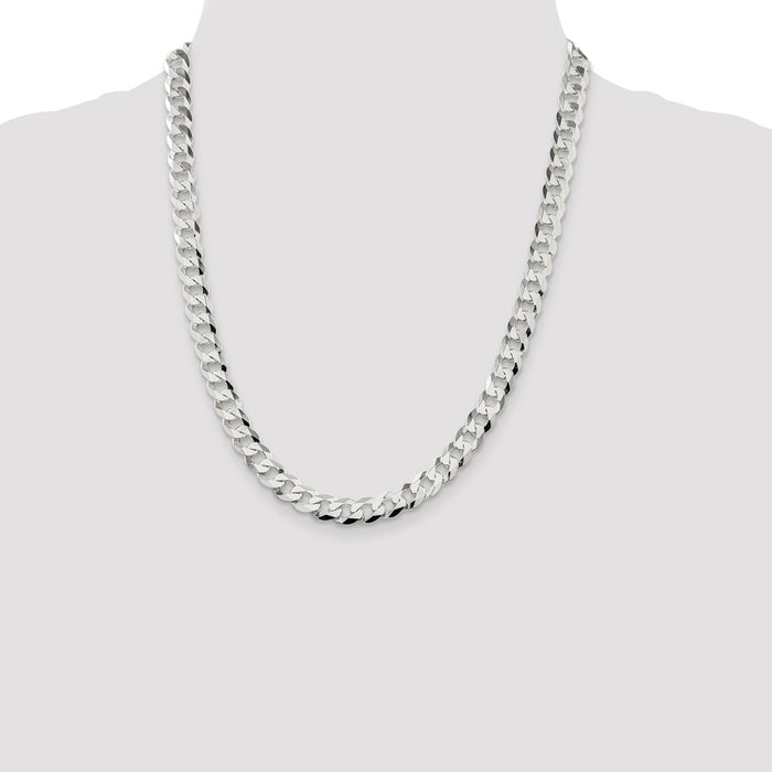 Buy 8.5mm Flat Curb Chain in Sterling Silver - Stylish & Affordable Quality!-4