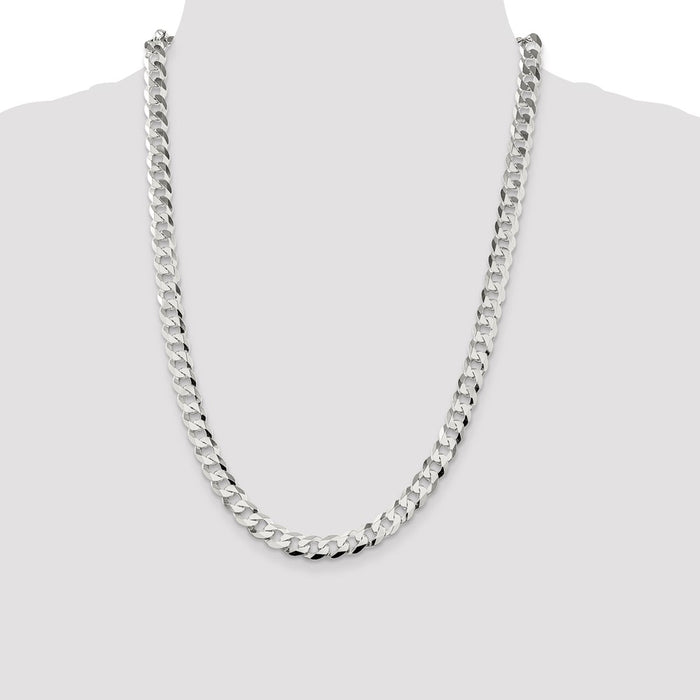 Buy 8.5mm Flat Curb Chain in Sterling Silver - Stylish & Affordable Jewelry!-4