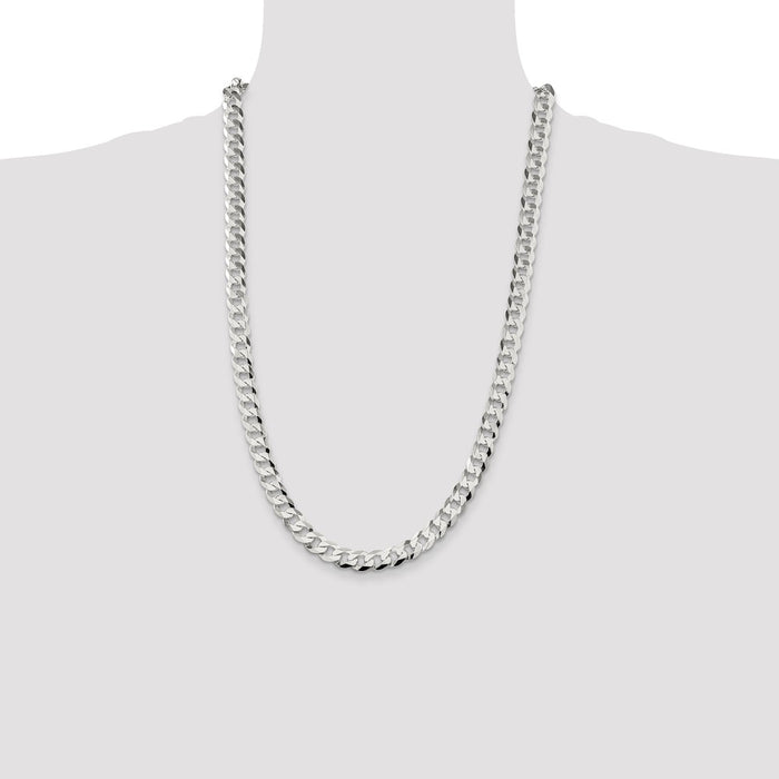 Buy Stylish 8.5mm Flat Curb Chain in Sterling Silver - Affordable Luxury Jewelry-4