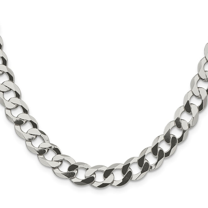 Exclusive 9.75mm Sterling Silver Flat Curb Chain - Affordable Luxury Jewelry-2