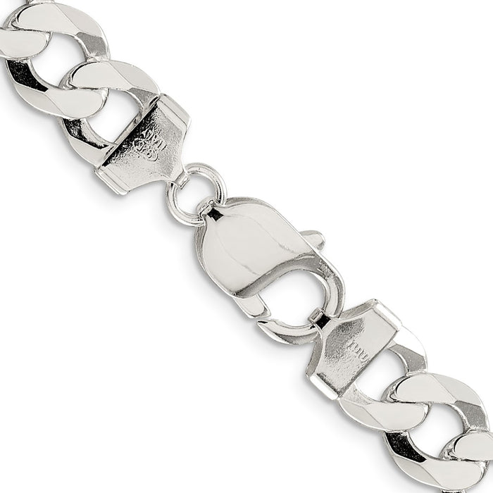 Buy Stylish Sterling Silver 9.75mm Flat Curb Link Chain - Luxury Value!-3