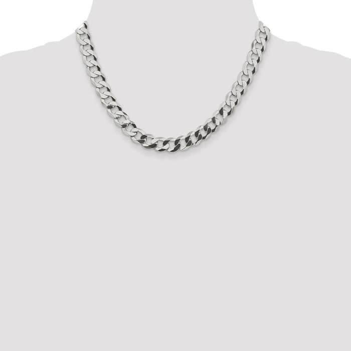 Exclusive 9.75mm Sterling Silver Flat Curb Chain - Affordable Luxury Jewelry-4