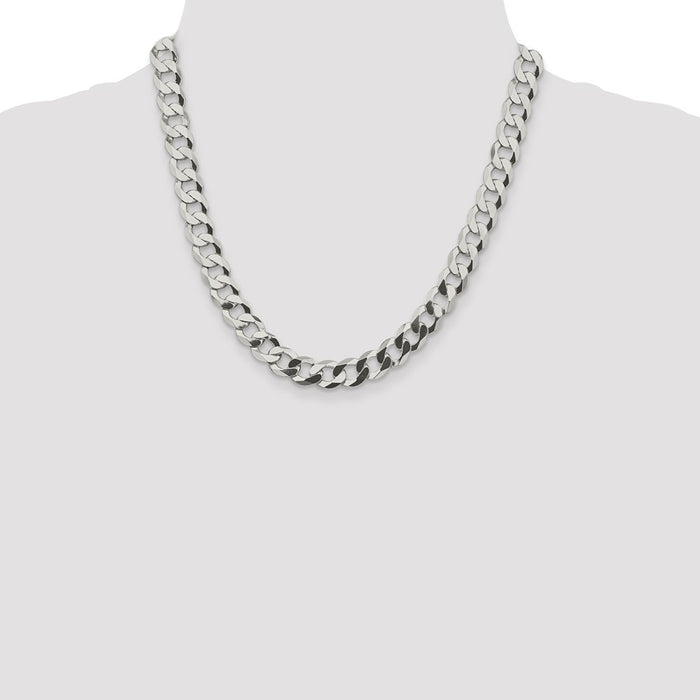 Buy Stylish Sterling Silver 9.75mm Flat Curb Link Chain - Affordable Luxury!-4