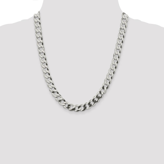 Buy Stylish Sterling Silver 9.75mm Flat Curb Link Chain - Luxury Value!-4