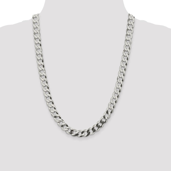 Buy Stylish 9.75mm Sterling Silver Flat Curb Link Chain - Affordable Luxury-4