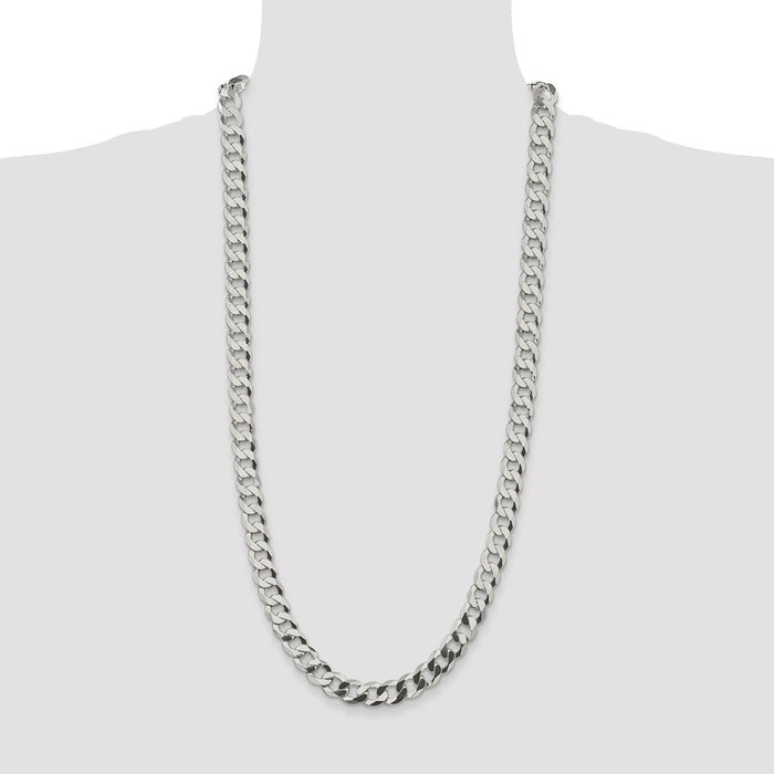 Buy Stylish 9.75mm Sterling Silver Flat Curb Chain - Affordable Luxury Jewelry-4