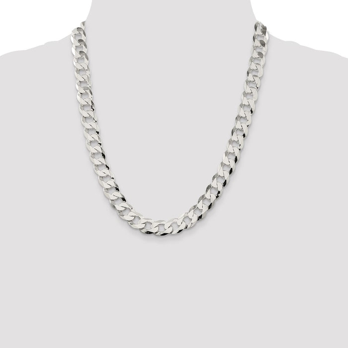 Buy Stylish 11.75mm Sterling Silver Flat Curb Link Chain - Affordable Luxury!-4