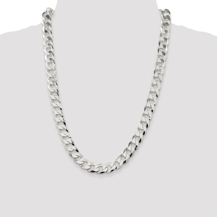 Buy Exclusive 11.75mm Flat Curb Link Chain in Sterling Silver - Stylish Value-4