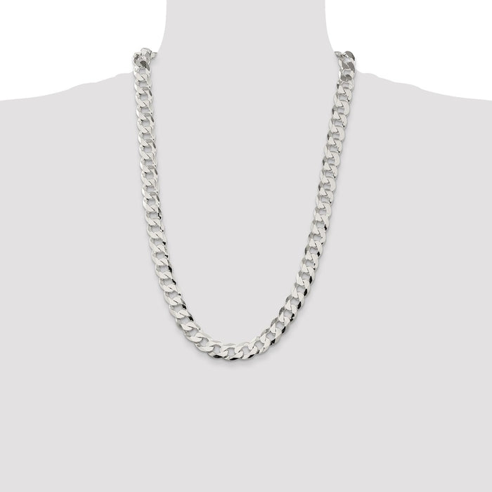 Buy Stylish 11.75mm Sterling Silver Flat Curb Link Chain - Affordable Luxury!-4