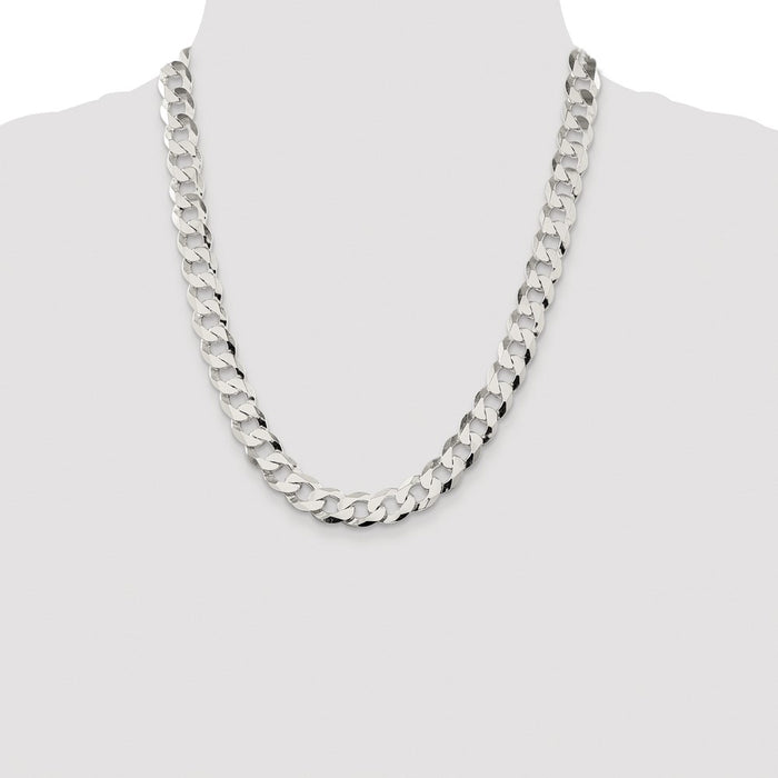 Order Stylish Rhodium-Plated Sterling Silver 11.75mm Flat Curb Chain-4