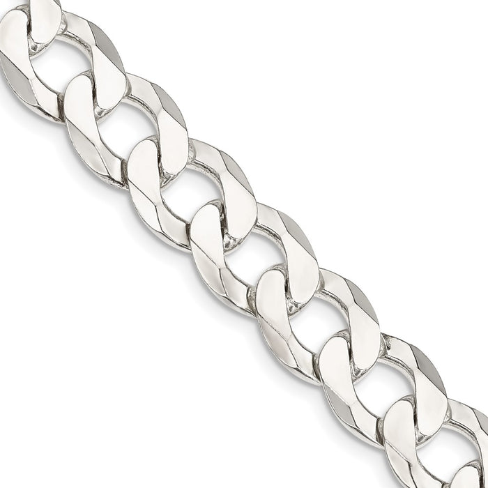 Buy Exclusive 11.75mm Flat Curb Link Chain in Sterling Silver - Stylish Value-1