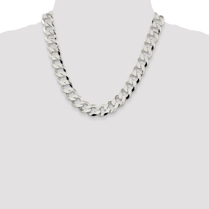 Buy Stylish 14mm Flat Curb Chain in Sterling Silver - Affordable Luxury Jewelry-4