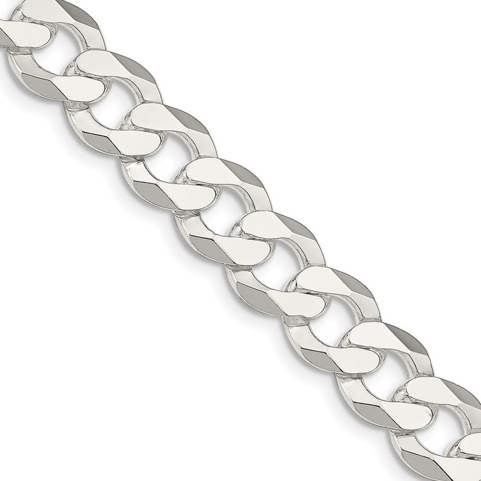Buy Stylish 14mm Flat Curb Chain in Sterling Silver - Affordable Luxury Jewelry-1