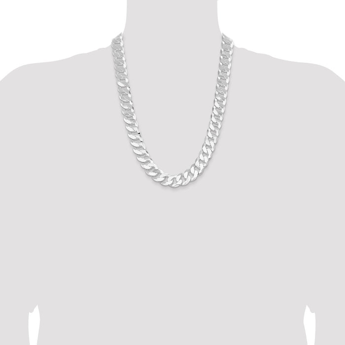 High-Quality 16mm Flat Curb Chain in Sterling Silver - Stylish & Affordable!-4