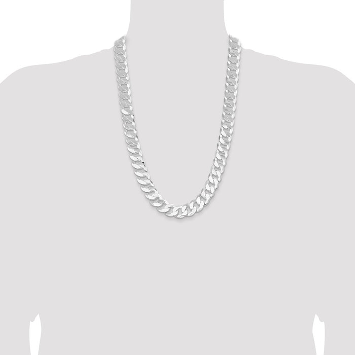 Buy Stylish 16mm Flat Curb Chain in Sterling Silver - Luxury Value Accessory-4