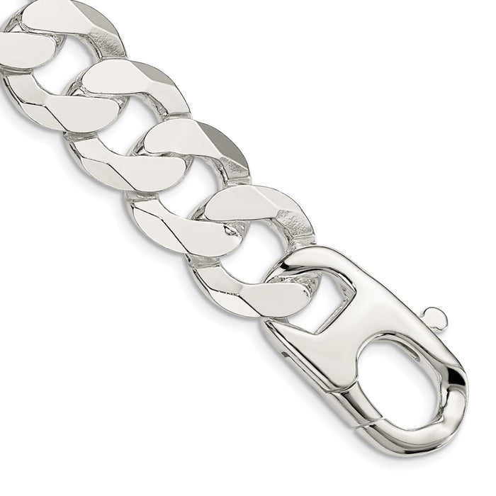 Buy Stylish 16mm Flat Curb Chain in Sterling Silver - High-Quality Value Accessory-1