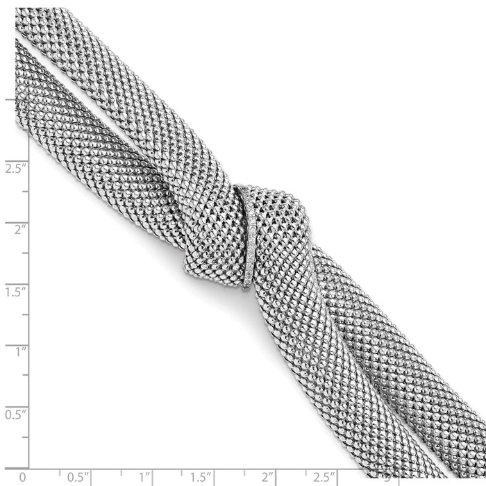 Shop Stylish Rhodium-Plated Sterling Silver CZ Knot Bracelet - 7.5" Length-4