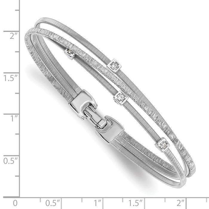 Shop Exclusive Rhodium-Plated Sterling Silver Bracelet with Stylish CZ Accents-3