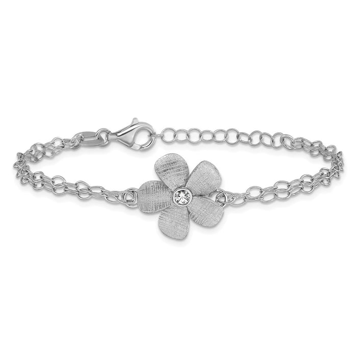 Buy Stylish SS RH-Plated CZ Bracelet - 1-Inch Extension, Polished & Durable-3