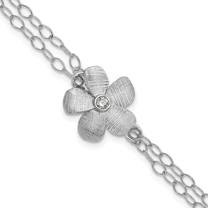 Buy Stylish SS RH-Plated CZ Bracelet - 1-Inch Extension, Polished & Durable-1