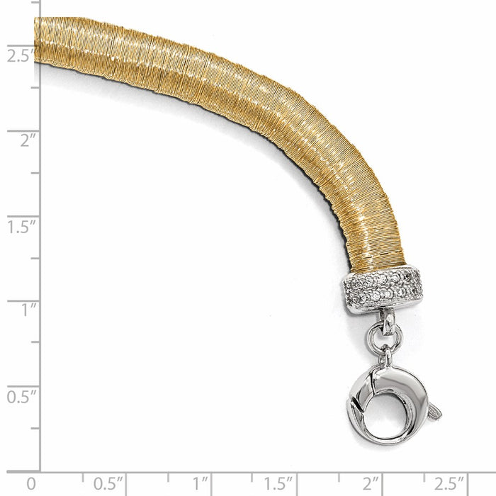 Shop Stylish Sterling Silver Gold-Tone CZ Bracelet with 1-Inch Extension-3