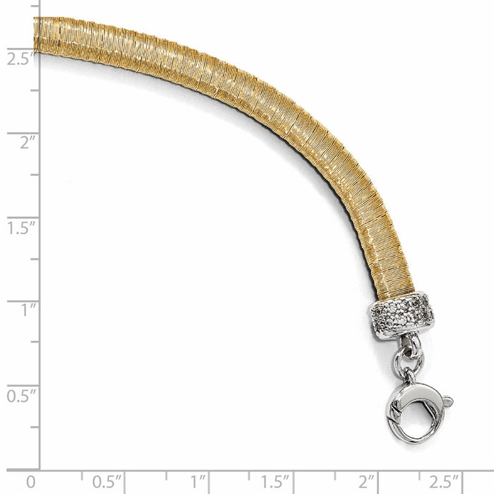 Shop Stylish Sterling Silver Gold-Tone CZ Bracelet - 1-Inch Extension, Affordable!-3
