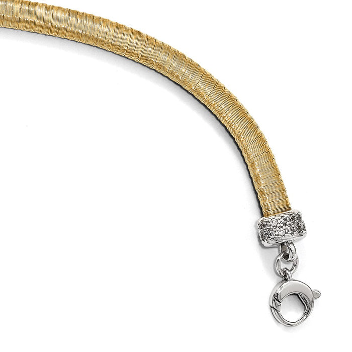 Shop Stylish Sterling Silver Gold-Tone CZ Bracelet - 1-Inch Extension, Affordable!-1