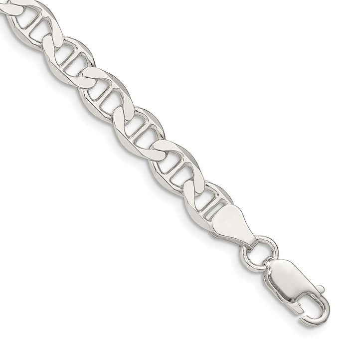 Buy High-Quality 7.1mm Flat Anchor Chain in Sterling Silver - Stylish Value!-1