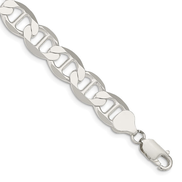 High-Quality Sterling Silver 9.95mm Flat Anchor Link Chain - Stylish Value!-1