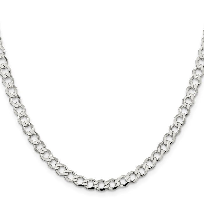 Buy Stylish 5.3mm Semi-Solid Flat Curb Chain in Sterling Silver - Affordable Value!-2
