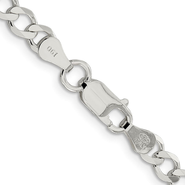 Buy Stylish 5.3mm Semi-Solid Flat Curb Chain in Sterling Silver - Affordable Value!-3