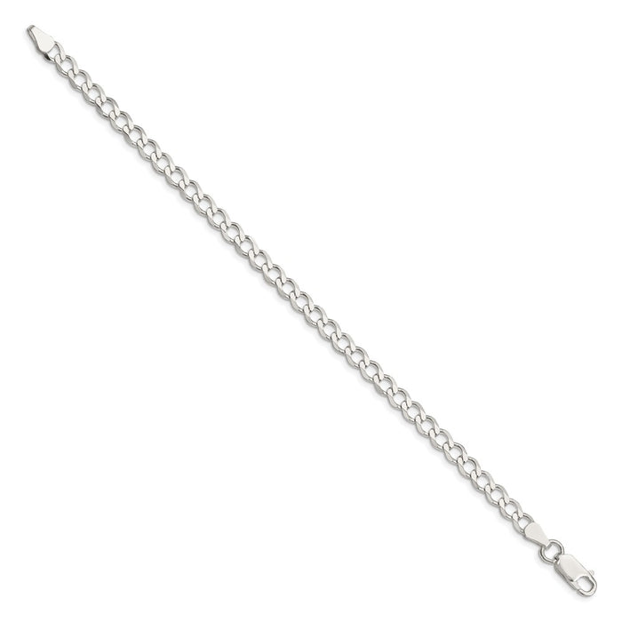 Buy Stylish 5.3mm Semi-Solid Flat Curb Chain in Sterling Silver - Value Design-2