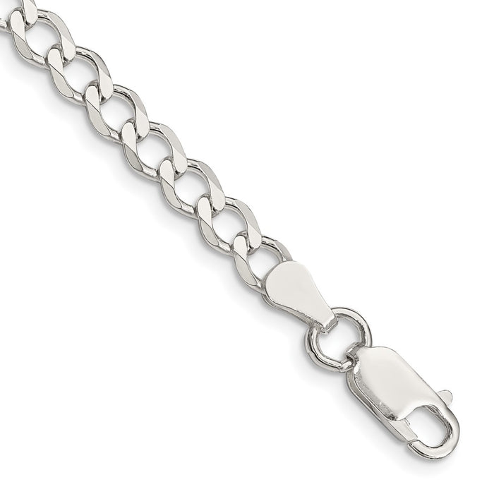 Buy Stylish 5.3mm Semi-Solid Flat Curb Chain in Sterling Silver - Value Design-1