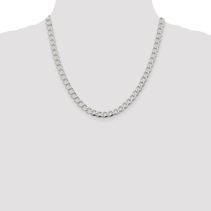 Buy Stylish 6.7mm Semi-Solid Sterling Silver Curb Link Chain - Luxury Value-4