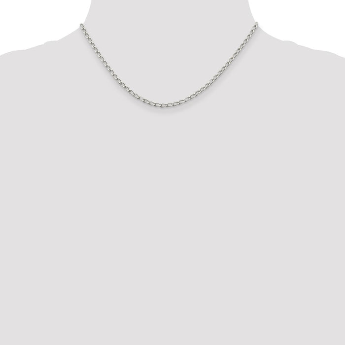 Buy Exclusive 2.8mm Sterling Silver Elongated Open Link Chain - Stylish Value!-4