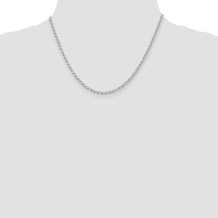 Buy Stylish Sterling Silver 2.8mm Elongated Open Link Chain - Affordable Luxury-4