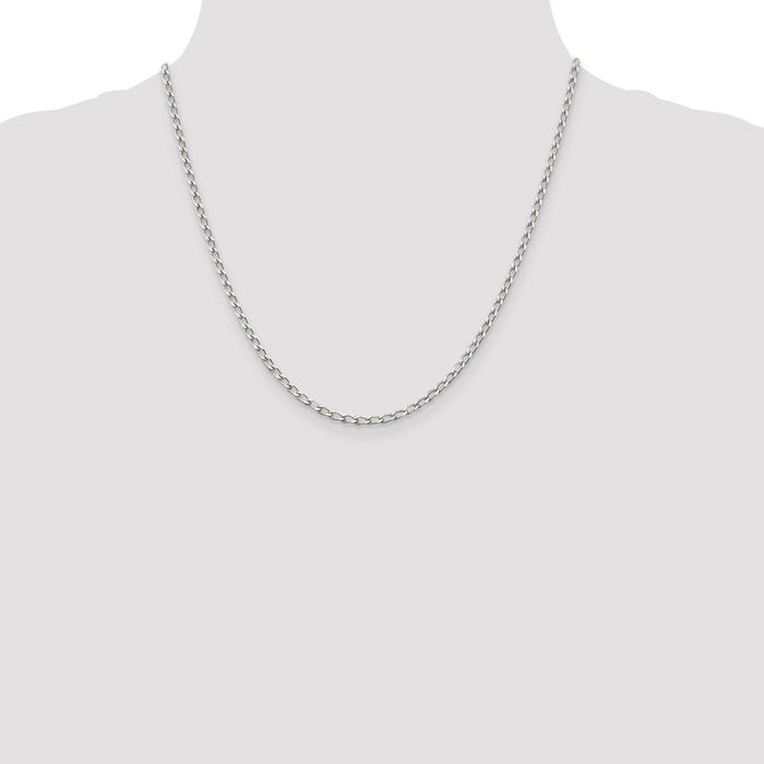 Buy Stylish Sterling Silver 2.8mm Elongated Open Link Chain - Luxury Value!-4
