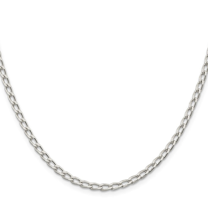 Buy Stylish 3.2mm Elongated Open Link Chain in High-Quality Sterling Silver-2