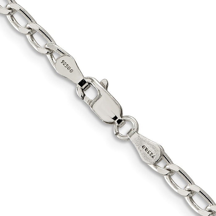 Buy Stylish 3.2mm Sterling Silver Elongated Open Link Chain | Luxury Value-3