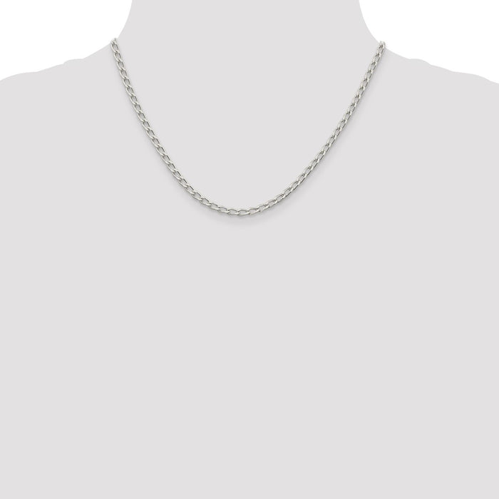 Buy Stylish Sterling Silver 3.2mm Elongated Open Link Chain - Affordable Luxury-4