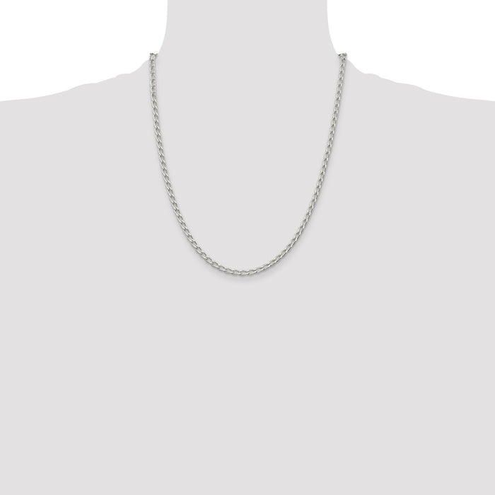 Buy Stylish 3.2mm Sterling Silver Elongated Open Link Chain | Luxury Value-4