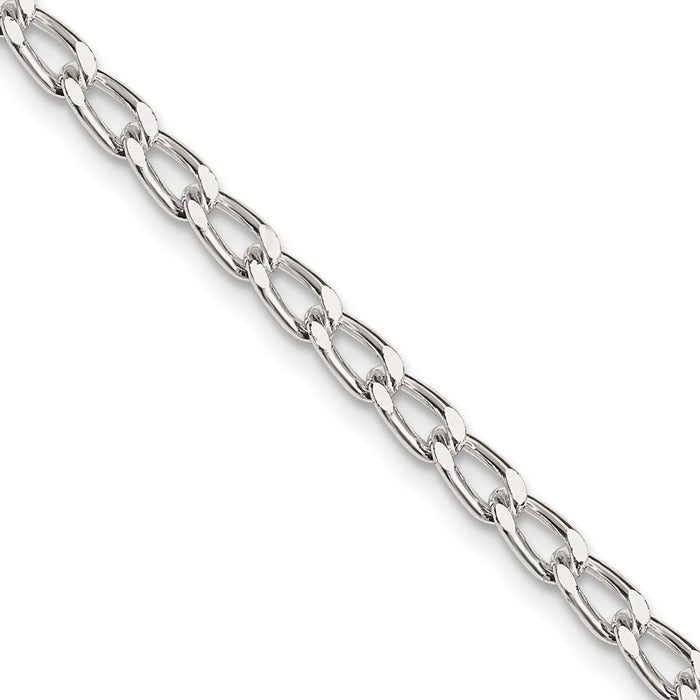 Designer Sterling Silver 3.2mm Elongated Open Link Chain - Affordable Luxury!-1
