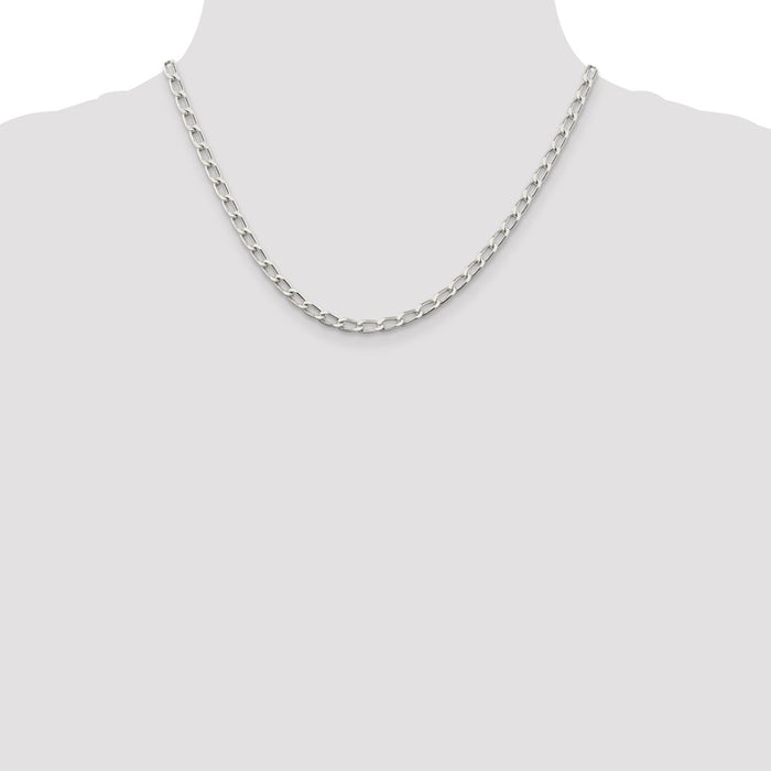 High-Quality 4.3mm Sterling Silver Elongated Open Link Chain - Stylish Value!-4