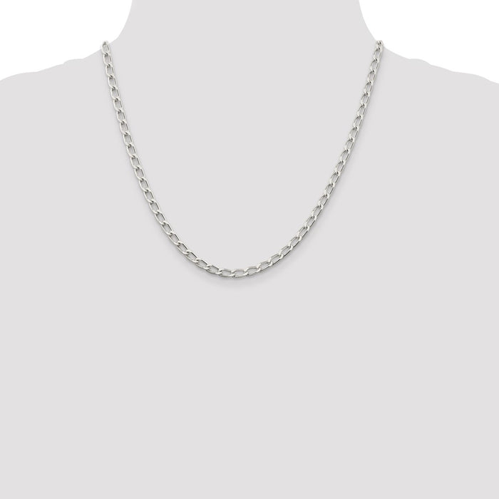 Buy Stylish 4.3mm Sterling Silver Elongated Open Link Chain - Affordable Luxury-4