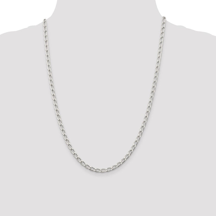 Buy Stylish 4.3mm Sterling Silver Elongated Open Link Chain - Affordable Value-4