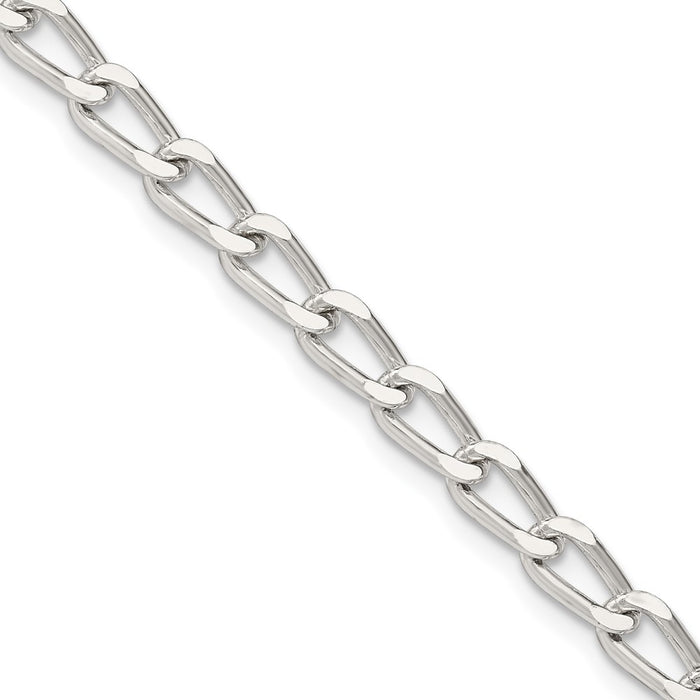 Buy Stylish 4.3mm Sterling Silver Elongated Open Link Chain - Affordable Luxury-1