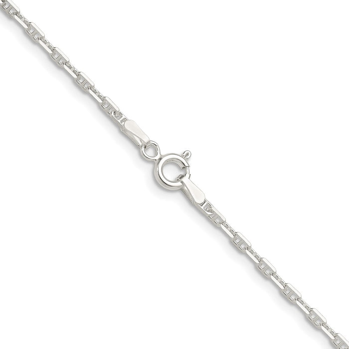 High-quality 2mm Polished Sterling Silver Mariner Link Chain - Stylish Finish-3