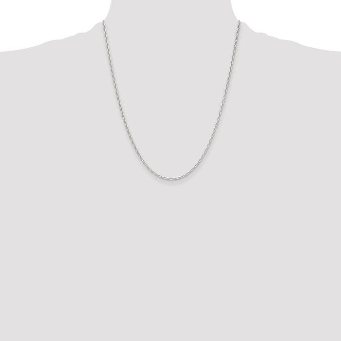 Buy Stylish 2mm Polished Sterling Silver Mariner Link Chain - Affordable Luxury-4