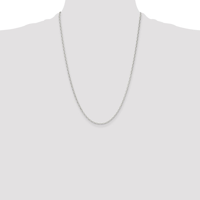 High-quality 2mm Polished Sterling Silver Mariner Link Chain - Stylish Finish-4