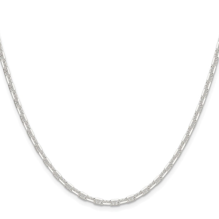 Buy Stylish 3mm Polished Sterling Silver Mariner Link Chain - Diamond Cut Finish-2